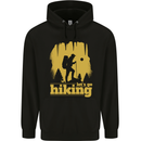 Lets Go Hiking Trekking Camping Outdoors Mens 80% Cotton Hoodie Black