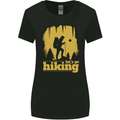 Lets Go Hiking Trekking Camping Outdoors Womens Wider Cut T-Shirt Black