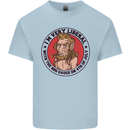 Liberal BBQ Funny 4th July American Independence Mens Cotton T-Shirt Tee Top Light Blue