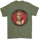 Liberal BBQ Funny 4th July American Independence Mens T-Shirt 100% Cotton Military Green