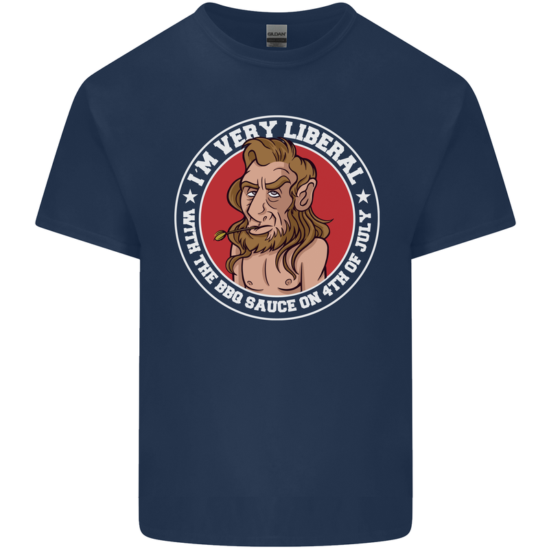 Liberal BBQ Funny 4th of July USA Grill Kids T-Shirt Childrens Navy Blue