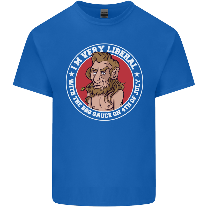 Liberal BBQ Funny 4th of July USA Grill Kids T-Shirt Childrens Royal Blue