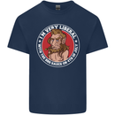 Liberal BBQ Funny 4th of July USA Grill Mens Cotton T-Shirt Tee Top Navy Blue