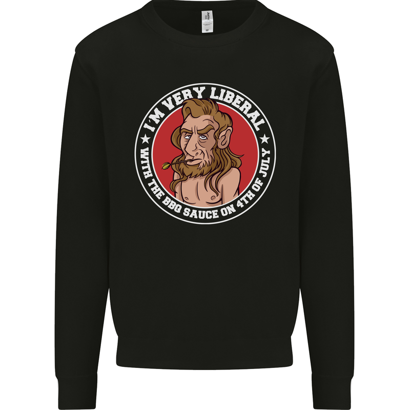 Liberal BBQ Funny 4th of July USA Grill Mens Sweatshirt Jumper Black
