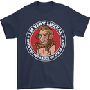Liberal BBQ Funny 4th of July USA Grill Mens T-Shirt 100% Cotton Navy Blue