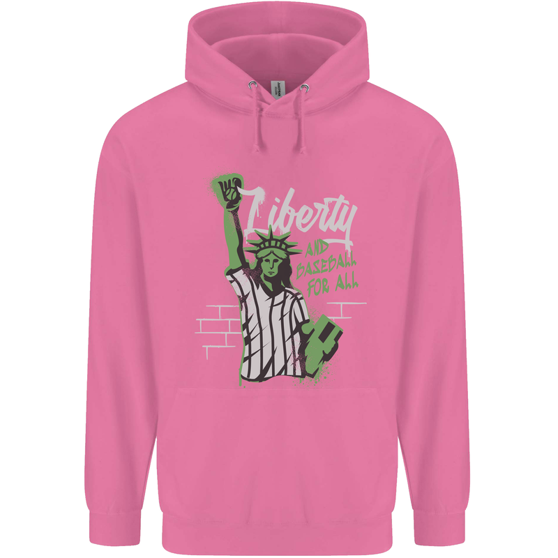 Liberty and Baseball Childrens Kids Hoodie Azalea