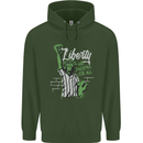 Liberty and Baseball Childrens Kids Hoodie Forest Green