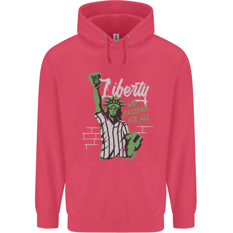 Liberty and Baseball Childrens Kids Hoodie Heliconia