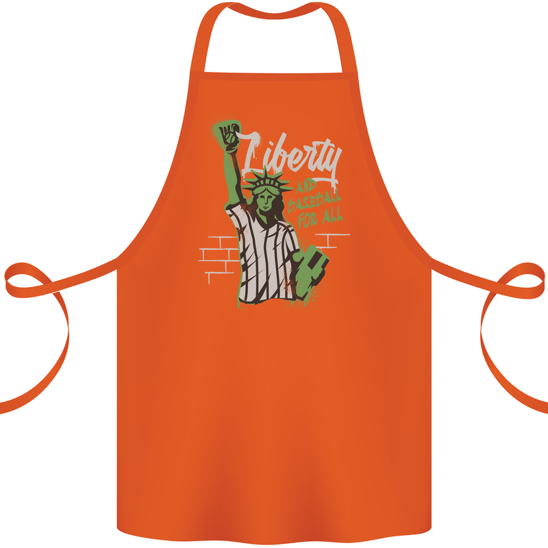 Liberty and Baseball Cotton Apron 100% Organic Orange