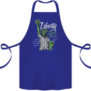 Liberty and Baseball Cotton Apron 100% Organic Royal Blue