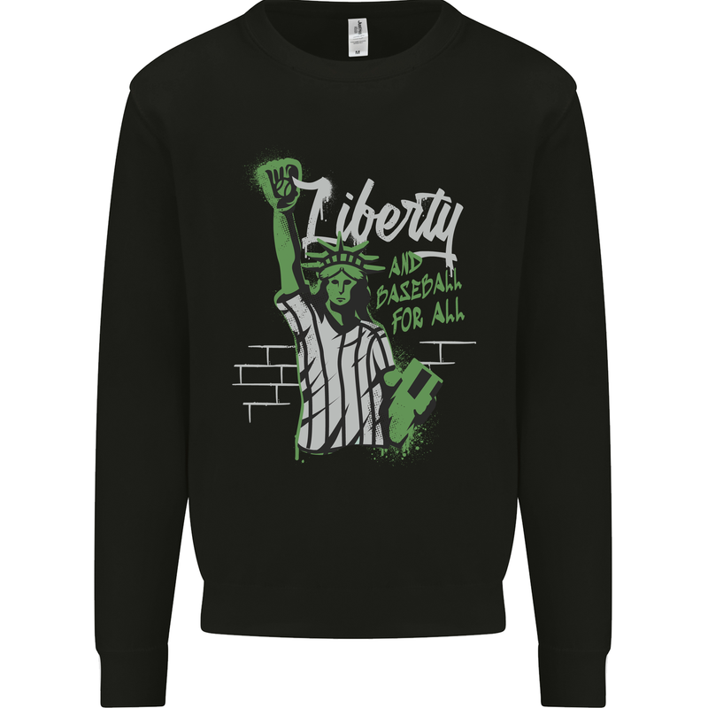 Liberty and Baseball Kids Sweatshirt Jumper Black