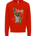 Liberty and Baseball Kids Sweatshirt Jumper Bright Red