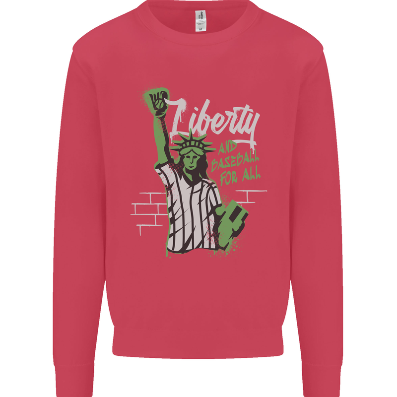 Liberty and Baseball Kids Sweatshirt Jumper Heliconia