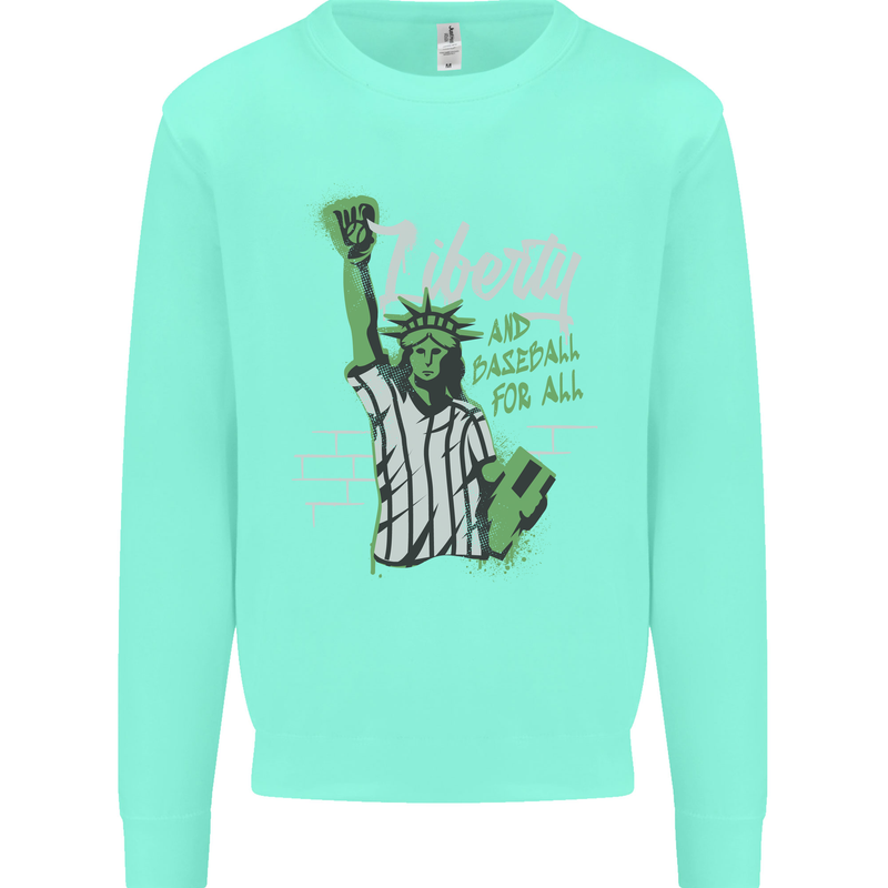 Liberty and Baseball Kids Sweatshirt Jumper Peppermint