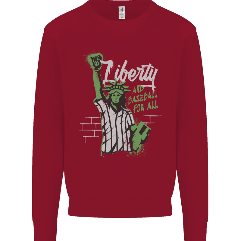 Liberty and Baseball Kids Sweatshirt Jumper Red