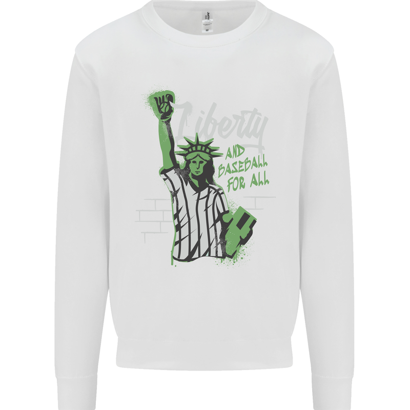 Liberty and Baseball Kids Sweatshirt Jumper White