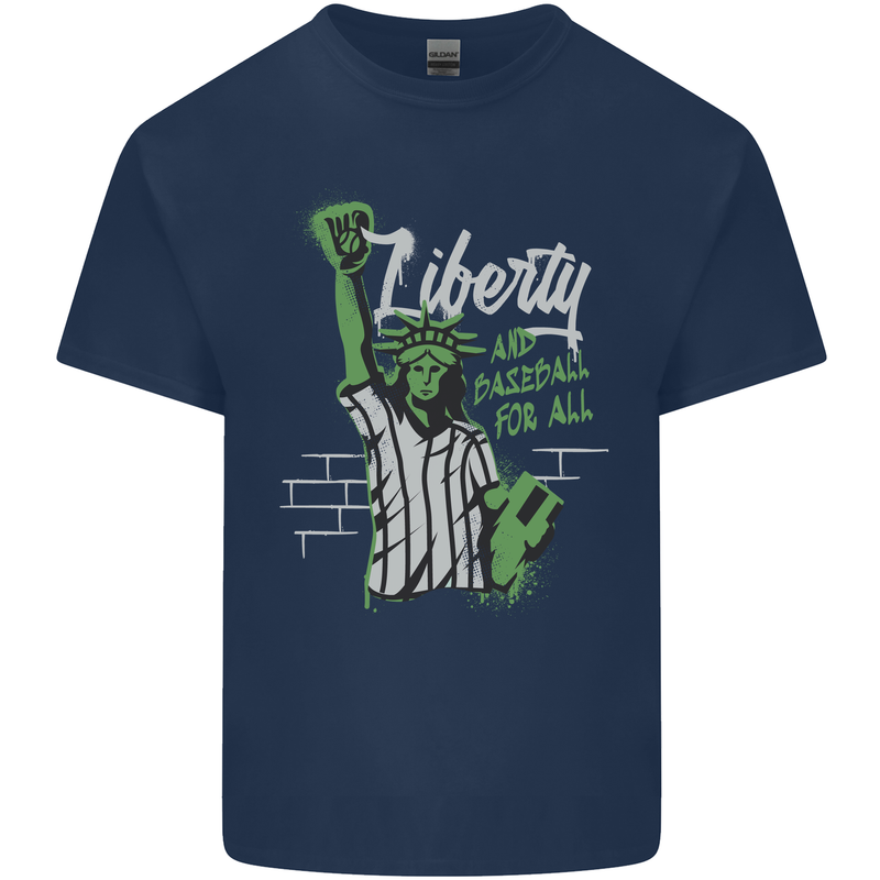 Liberty and Baseball Kids T-Shirt Childrens Navy Blue