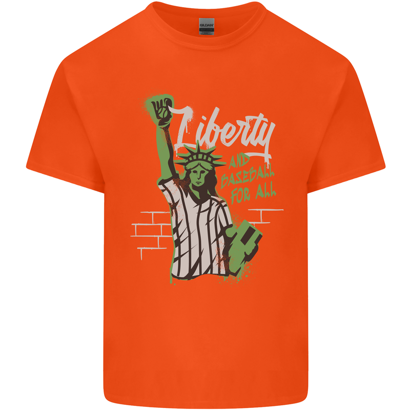 Liberty and Baseball Kids T-Shirt Childrens Orange