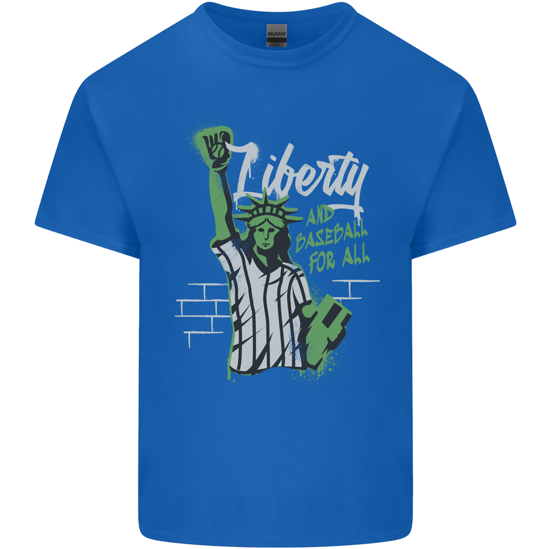 Liberty and Baseball Kids T-Shirt Childrens Royal Blue