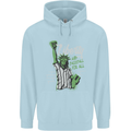 Liberty and Baseball Mens 80% Cotton Hoodie Light Blue