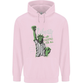 Liberty and Baseball Mens 80% Cotton Hoodie Light Pink