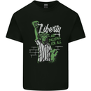 Liberty and Baseball Mens Cotton T-Shirt Tee Top Black