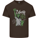 Liberty and Baseball Mens Cotton T-Shirt Tee Top Dark Chocolate