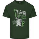 Liberty and Baseball Mens Cotton T-Shirt Tee Top Forest Green