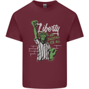 Liberty and Baseball Mens Cotton T-Shirt Tee Top Maroon