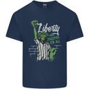 Liberty and Baseball Mens Cotton T-Shirt Tee Top Navy Blue