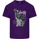 Liberty and Baseball Mens Cotton T-Shirt Tee Top Purple