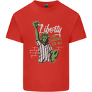 Liberty and Baseball Mens Cotton T-Shirt Tee Top Red