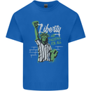 Liberty and Baseball Mens Cotton T-Shirt Tee Top Royal Blue
