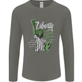 Liberty and Baseball Mens Long Sleeve T-Shirt Charcoal