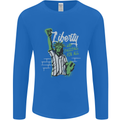 Liberty and Baseball Mens Long Sleeve T-Shirt Royal Blue