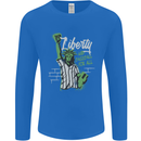 Liberty and Baseball Mens Long Sleeve T-Shirt Royal Blue