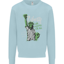 Liberty and Baseball Mens Sweatshirt Jumper Light Blue