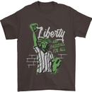 Liberty and Baseball Mens T-Shirt 100% Cotton Dark Chocolate