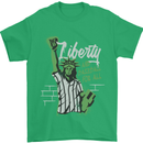 Liberty and Baseball Mens T-Shirt 100% Cotton Irish Green