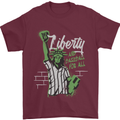 Liberty and Baseball Mens T-Shirt 100% Cotton Maroon