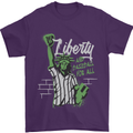 Liberty and Baseball Mens T-Shirt 100% Cotton Purple