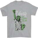 Liberty and Baseball Mens T-Shirt 100% Cotton Sports Grey