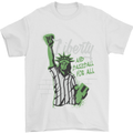 Liberty and Baseball Mens T-Shirt 100% Cotton White