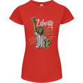 Liberty and Baseball Womens Petite Cut T-Shirt Red