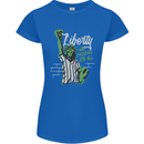 Liberty and Baseball Womens Petite Cut T-Shirt Royal Blue