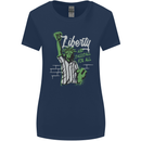 Liberty and Baseball Womens Wider Cut T-Shirt Navy Blue