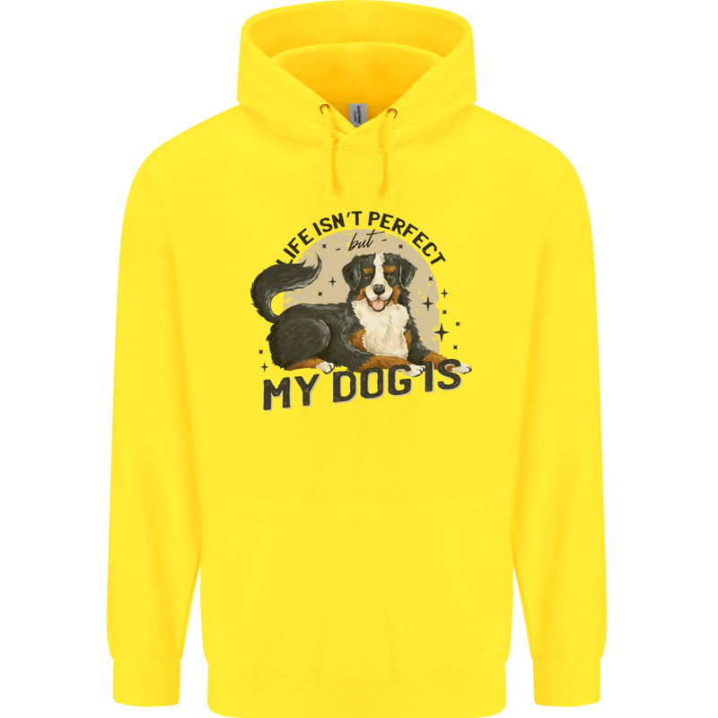Life Isnt Perfect But My Dog is Mens 80% Cotton Hoodie Yellow
