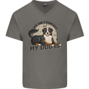 Life Isnt Perfect But My Dog is Mens V-Neck Cotton T-Shirt Charcoal