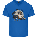 Life Isnt Perfect But My Dog is Mens V-Neck Cotton T-Shirt Royal Blue
