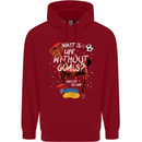 Life Without Goal Football Quote Funny Mens 80% Cotton Hoodie Red